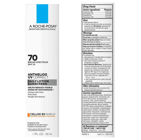 Anthelios UV Correct Face Sunscreen SPF 70 With Niacinamide - Image 3