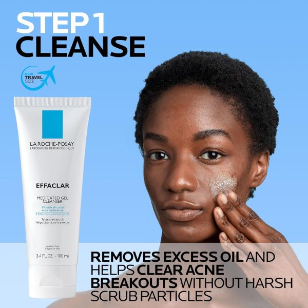 Effaclar Medicated Acne Cleanser & Toleriane Double Repair Matte Moisutrizer Travel Set - Image 3
