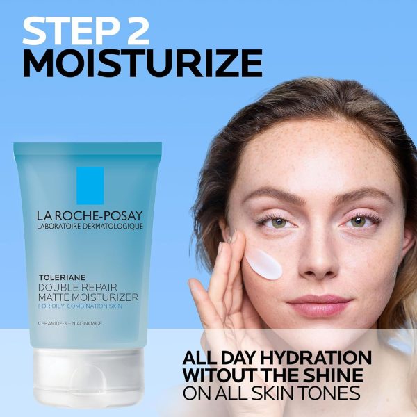 Effaclar Medicated Acne Cleanser & Toleriane Double Repair Matte Moisutrizer Travel Set - Image 4