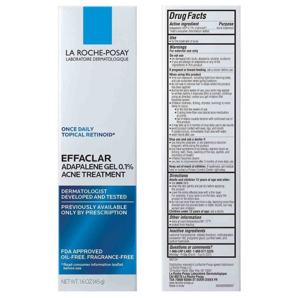 Effaclar Adapalene Gel 0.1% Topical Retinoid For Acne - Image 6
